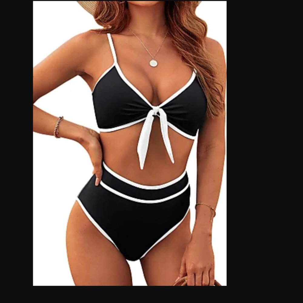NWT Blooming Jelly Bikini Black and White - M/L